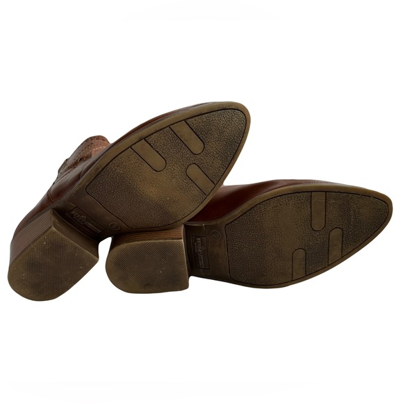 Felicitous by Fergie rich brown leather lazer cut women's booties sz 9 SFPF Home - Picture 4 of 7